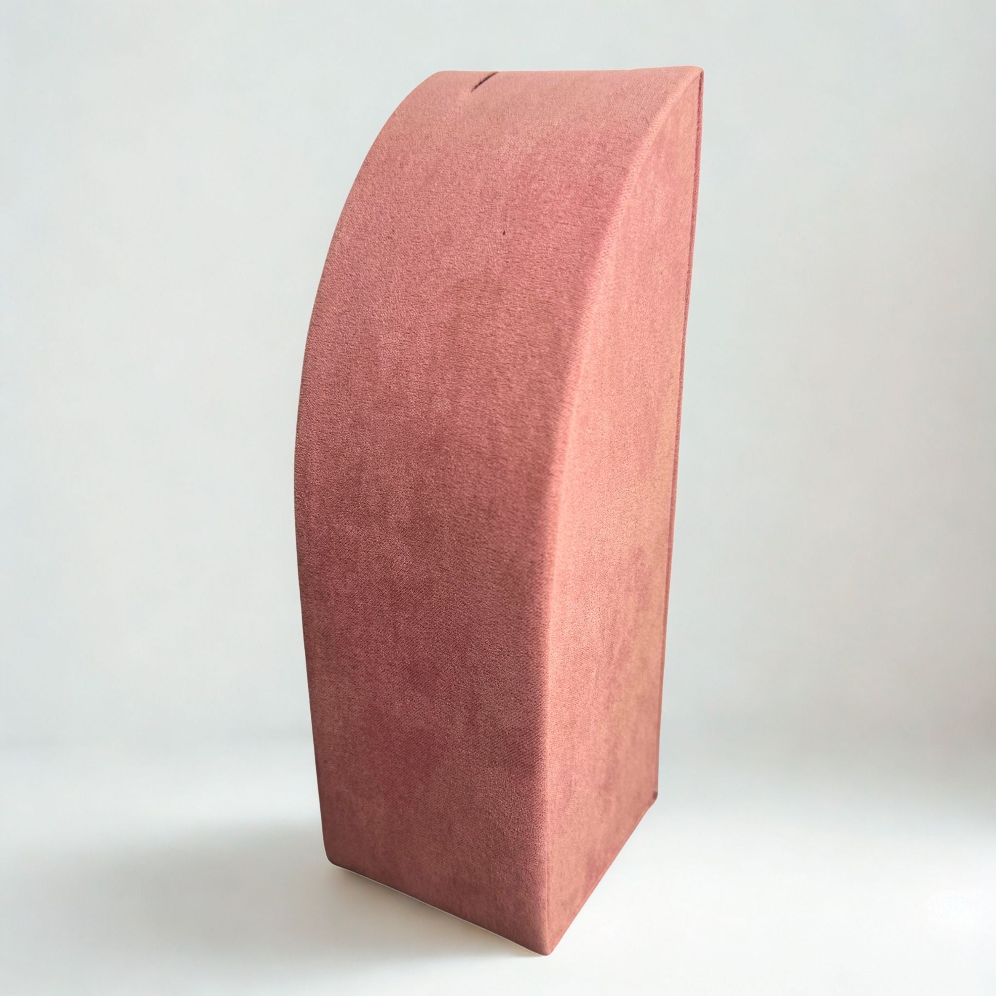 Présentoir Buste rectangle moyen - Suédine rose - Colliers/chaînes Précieuse Lucie