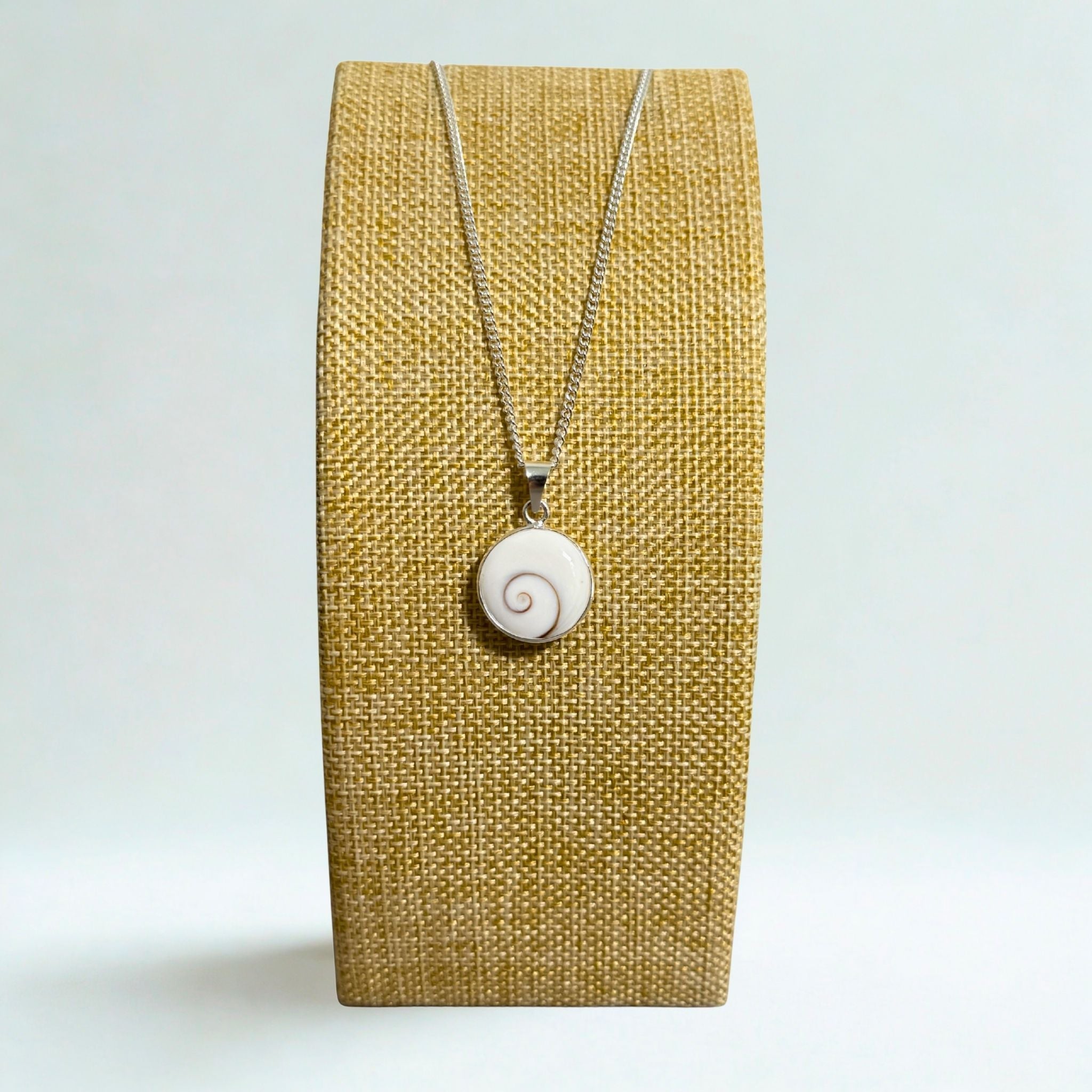 Présentoir Buste rectangle petit - Toile de jute beige - Colliers/chaînes Précieuse Lucie