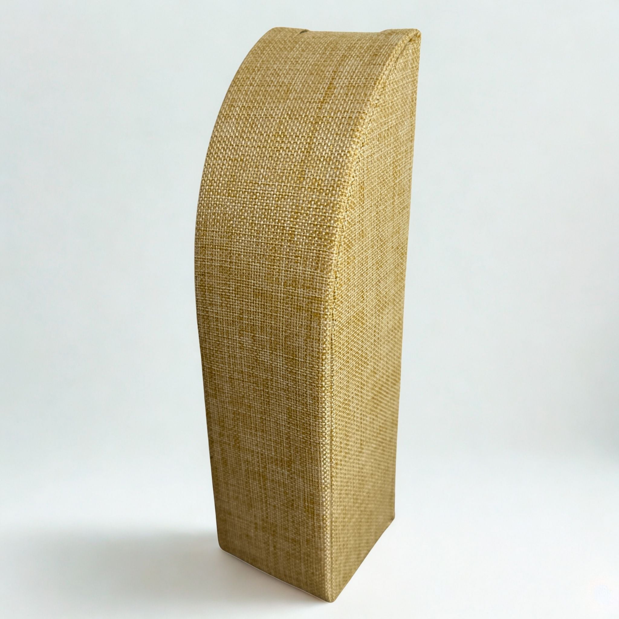 Présentoir Buste rectangle grand - Toile de jute beige - Colliers/chaînes Précieuse Lucie