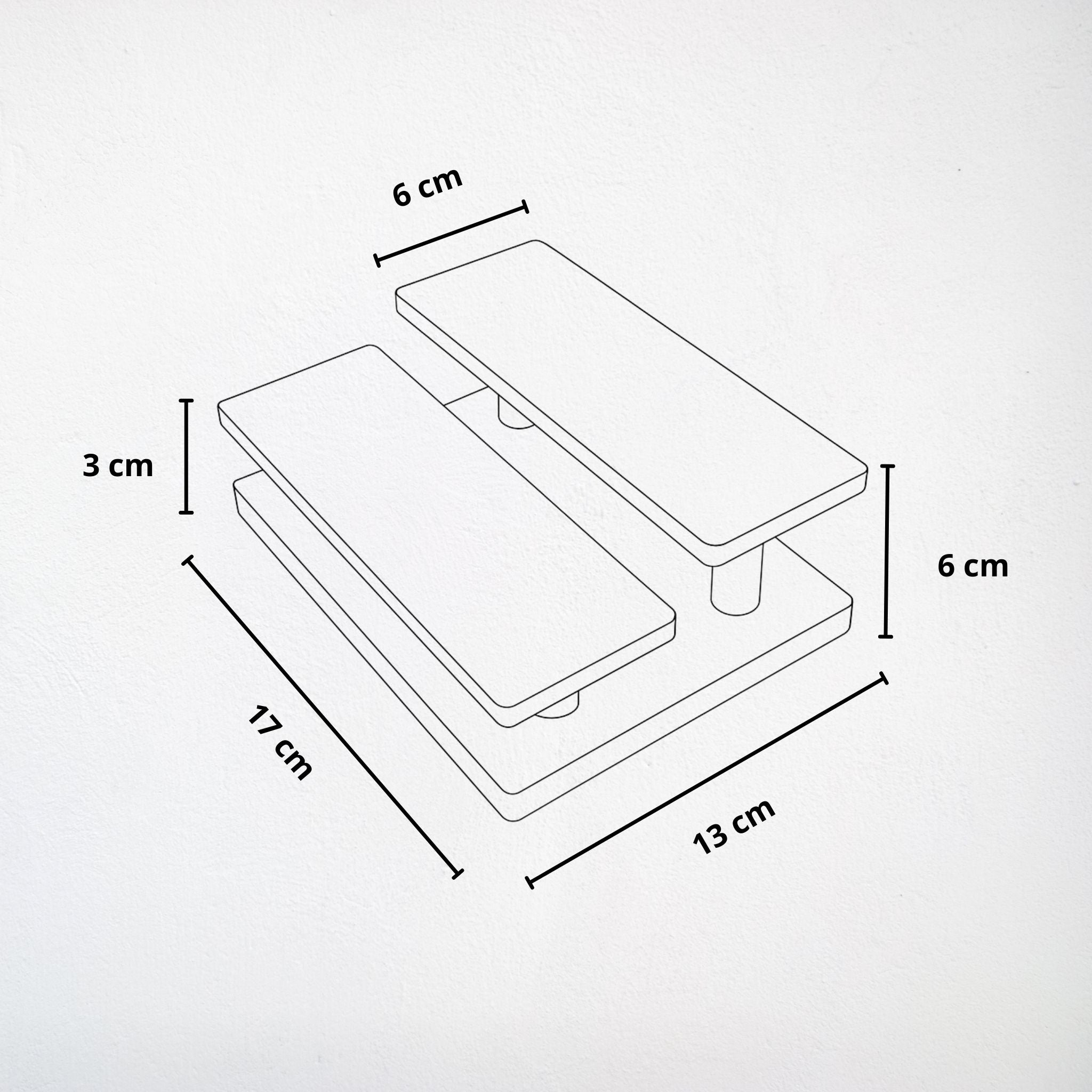 Présentoir Escalier - Bois clair 2 marches - Bijoux/lunettes